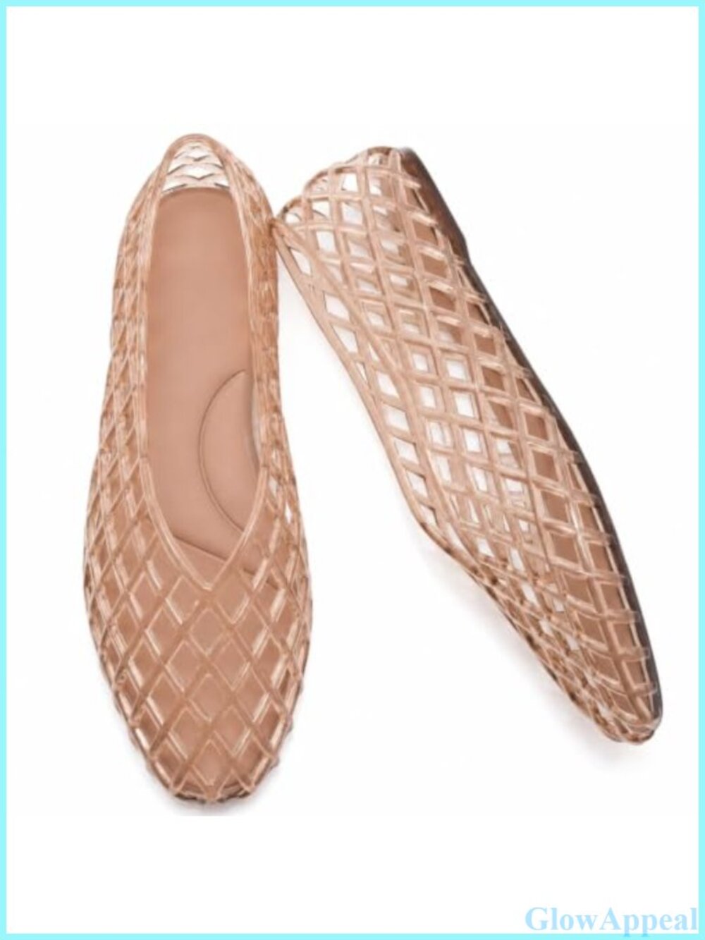 Jelly Sandals Women PVC Mesh Slip-On Closed Pointed Toe Flats